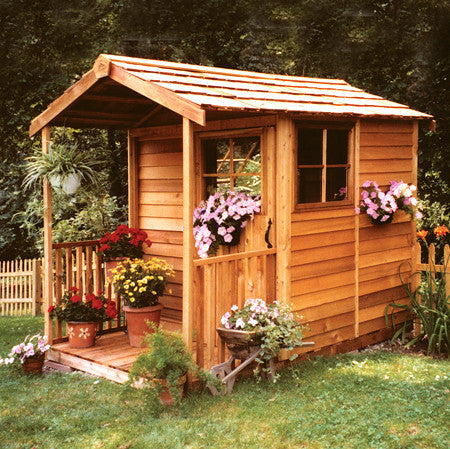 Wooden garden shed
