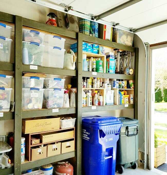Organized storage with bins